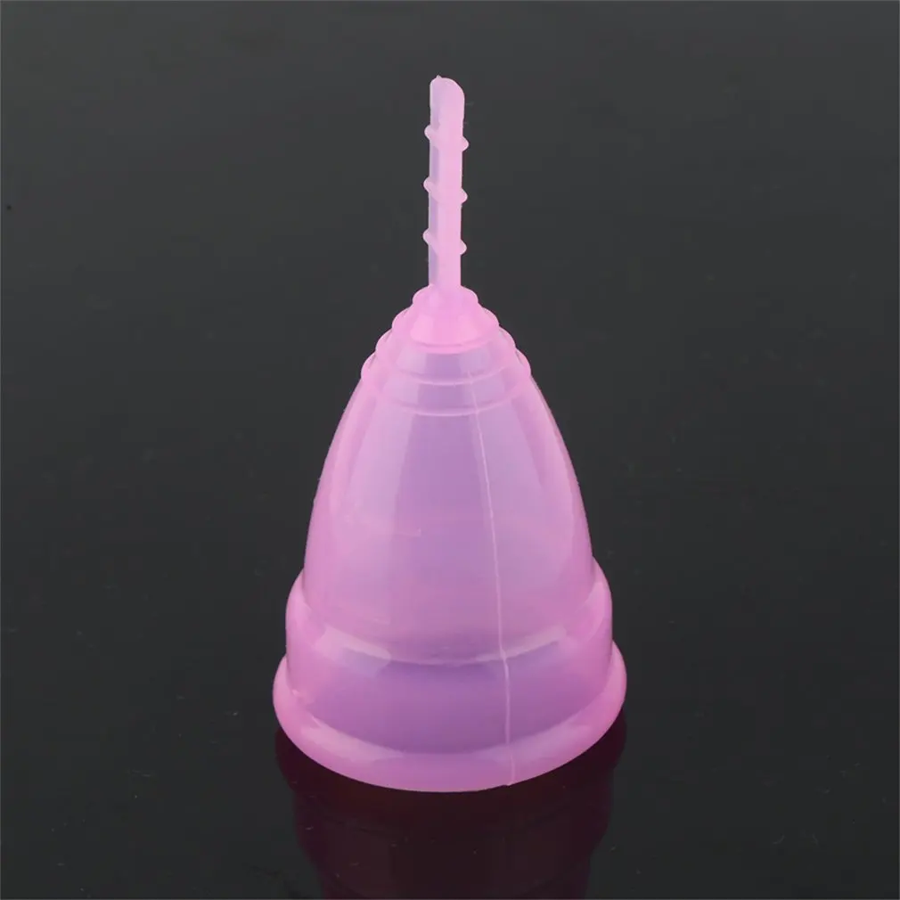 Медицинская силиконовая менструальная чашка, многоразовая мягкая чашка, большая/маленькая, 3 цвета, Женский гигиенический продукт для женщин, забота о здоровье, горячая Распродажа - Цвет: Розовый