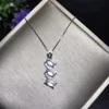 Oferta especial, collar de piedra lunar natural, plata 925, simple y exquisita, piedra lunar azul, hermosa ► Foto 2/5