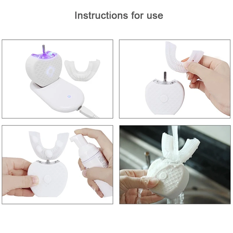 360° Automatic Sonic Electric Toothbrush Waterproof Intelligent U Type Automatic Tooth brush Whitening Electric Power Toothbrush 04