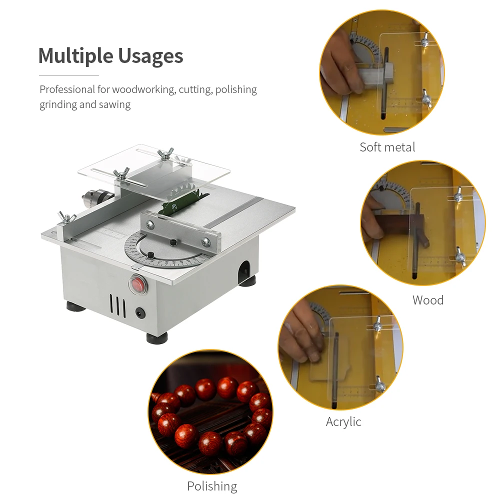 US $94.99 Professional Aluminum Mini Table Electric Bench Saw 7000RPM 100W PCB Cutter Chain Saw Model Cutting DIY Woodworking Machine