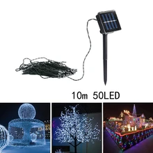 Waterproof 10M 50 LEDs Solar Power Fairy Lights Holiday Lighting Xmas Holiday Party Outdoor Garden Tree Decoration String Lamp