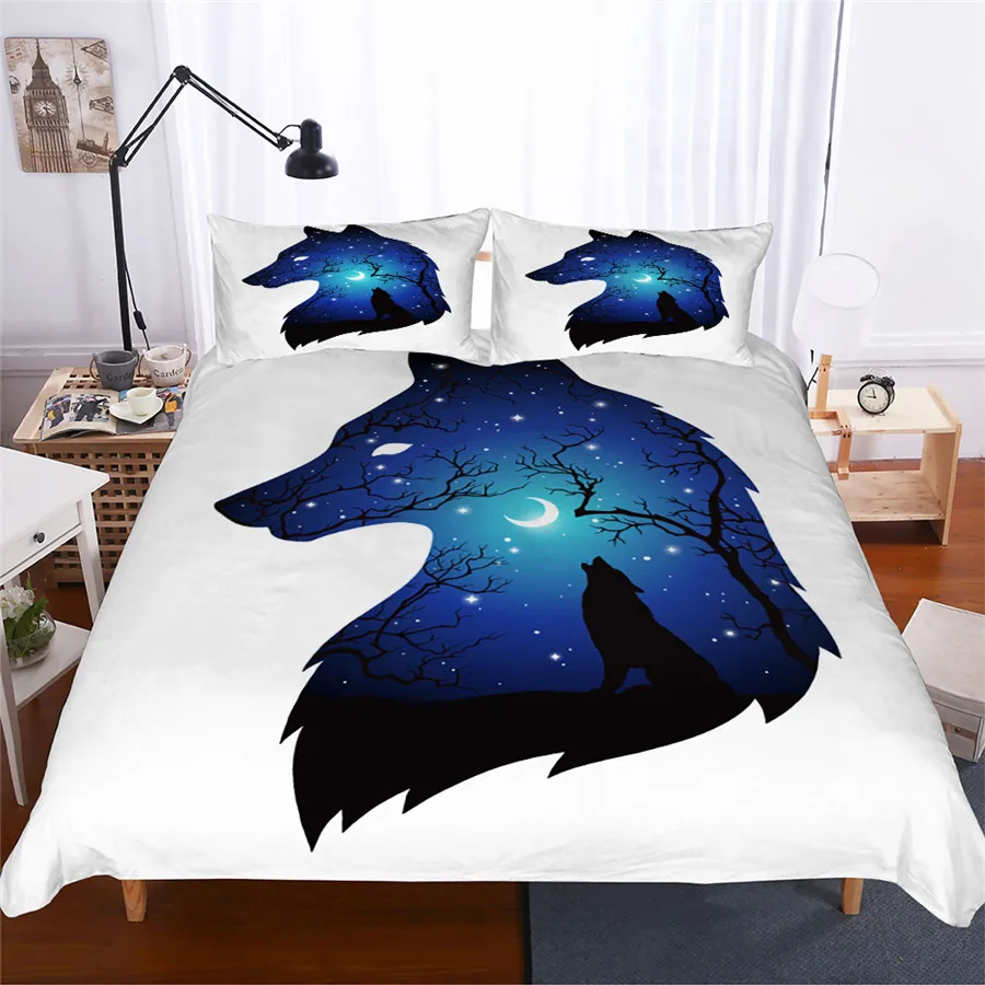 

Bedding Set 3D Printed Duvet Cover Bed Set Wolf Animal Home Textiles for Adults Lifelike Bedclothes with Pillowcase #L03