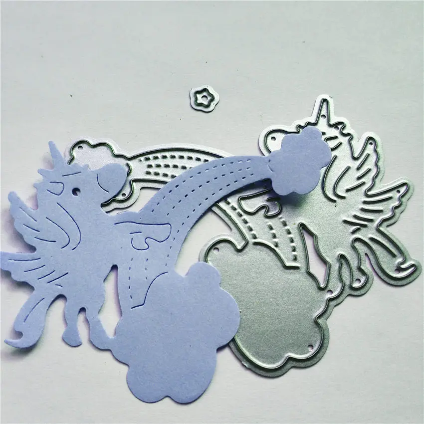 

Cutting dies Rainbow horse metal printing craft paper relief DIY embossed Christmas New Year Valentine's Day