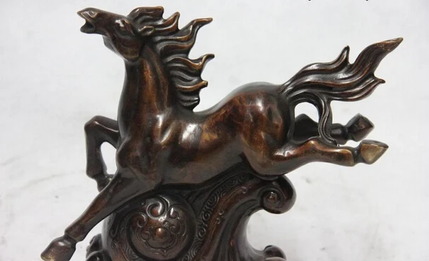 

Collectible bronze lion statue S1101 Chinese Royal Copper Bronze Feng Shui Lucky RuYi Running Horse Steed Art Statue