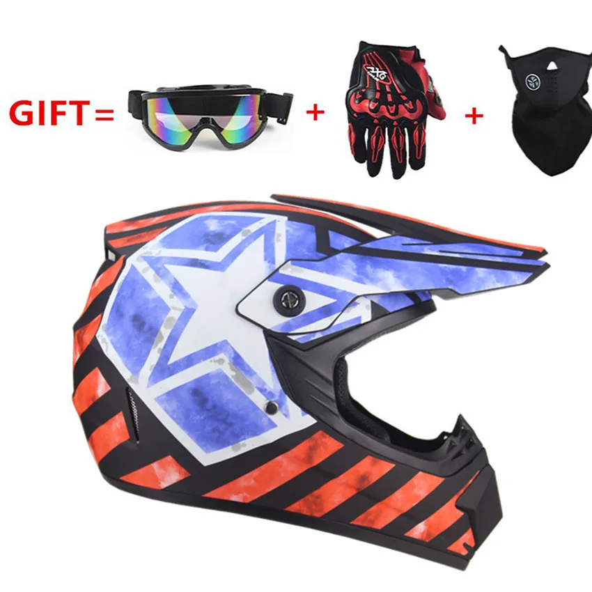

Personality season men and women motocross helmets SUV helmet mountain bike collision helmet including goggles gloves mask