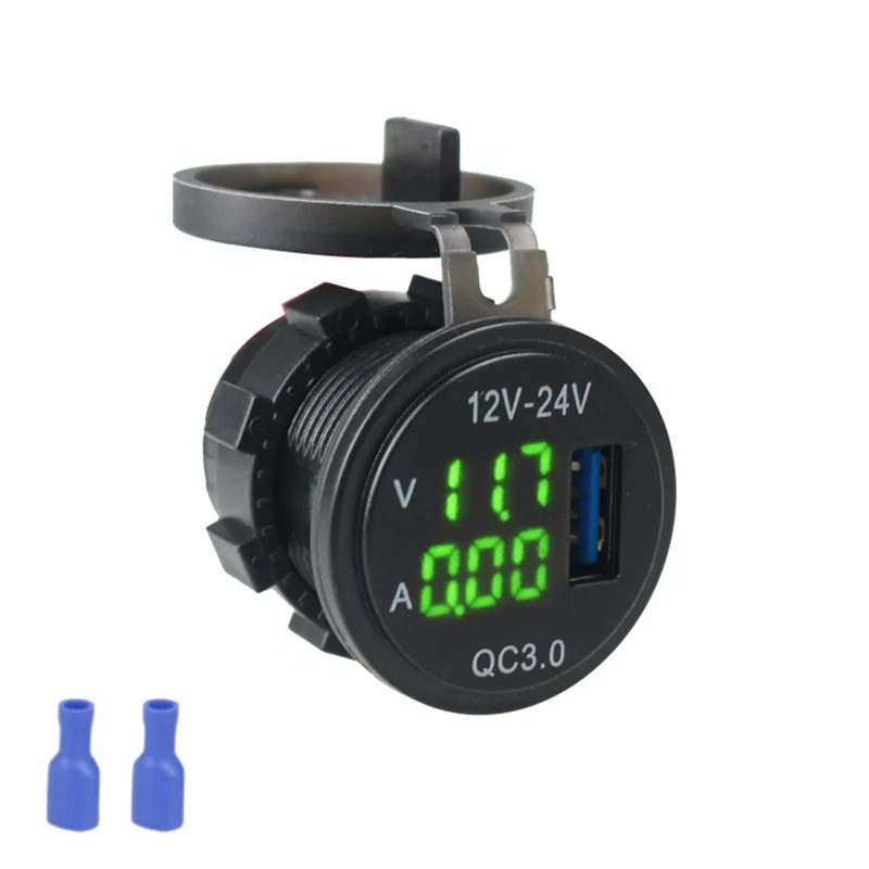 Зарядное устройство для автомобиля 12 24 В USB 3 0 5 А светодиодный дисплей напряжения
