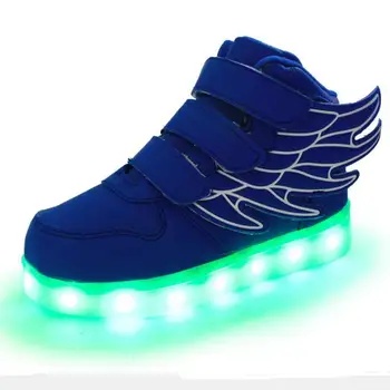

2018 quality shoes 6 colors 2016 children Led lights boys fashion wings shoes children shoes girls USB flashing lights shoes
