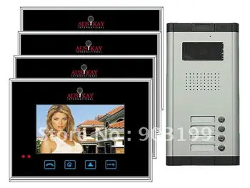 

XinSiLu 7"color video door phone with TOUCH SCREEN /doorphone /intercom system 1 to 4