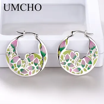 

UMCHO Handmade Enamel Clip Earrings for Women Cubic Zircon Designer Jewelry Elegant Wedding Gift Party Anniversary Jewelry