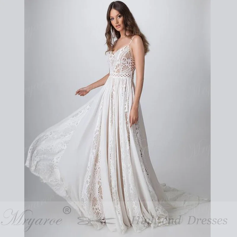 Spaghetti Straps Wedding Dress Twist