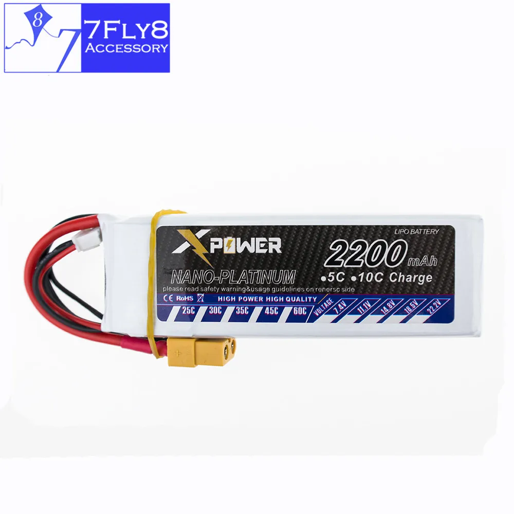 Lipo 11 1 V 3S 2200mAh литиевая батарея 30C Max 35C XT60/T штепсельная вилка Xpower 2 шт для