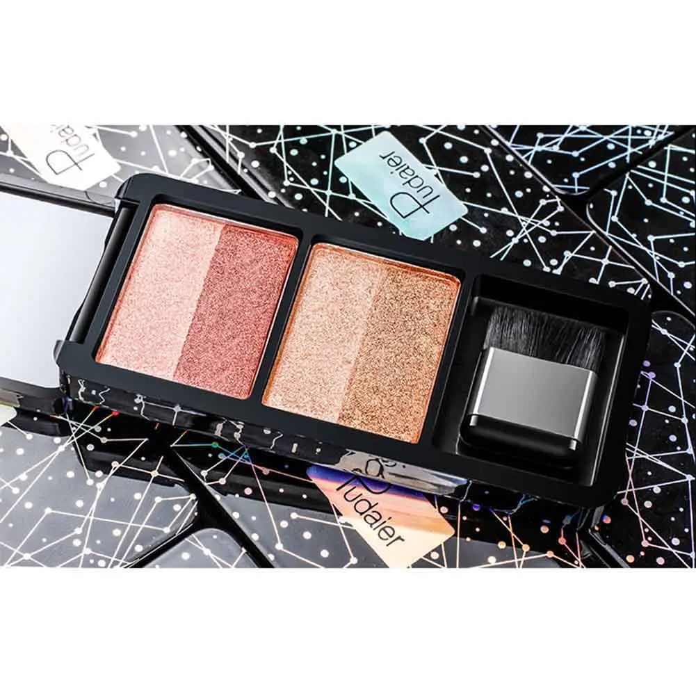 

4 Color Makeup Glitter Eyeshadow Palette With Brush Waterproof Shimmer Eye Shadow Powder Cosmetics @ME88