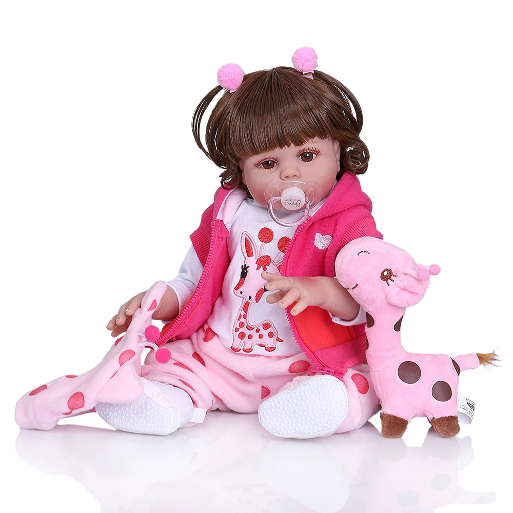 NPK 48 см кукла bebe младенец получивший новую жизнь девочка кукла в розовом платье полный тело мягкий силиконовый Реалистичная детская Ванна игрушка водонепроницаемый
