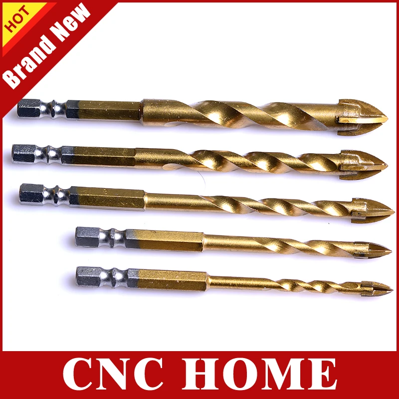 Import Alloy Carbide Hex Shank Cross Drill Bits Set Power Tools Drill Accessories for Ceramic