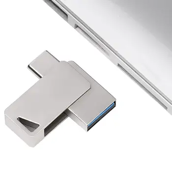 

Micro USB Flash Drive 8/16/32/64/128GB Rotating Metal Type-C USB U Disk Flash Drive Mini Memory Stick