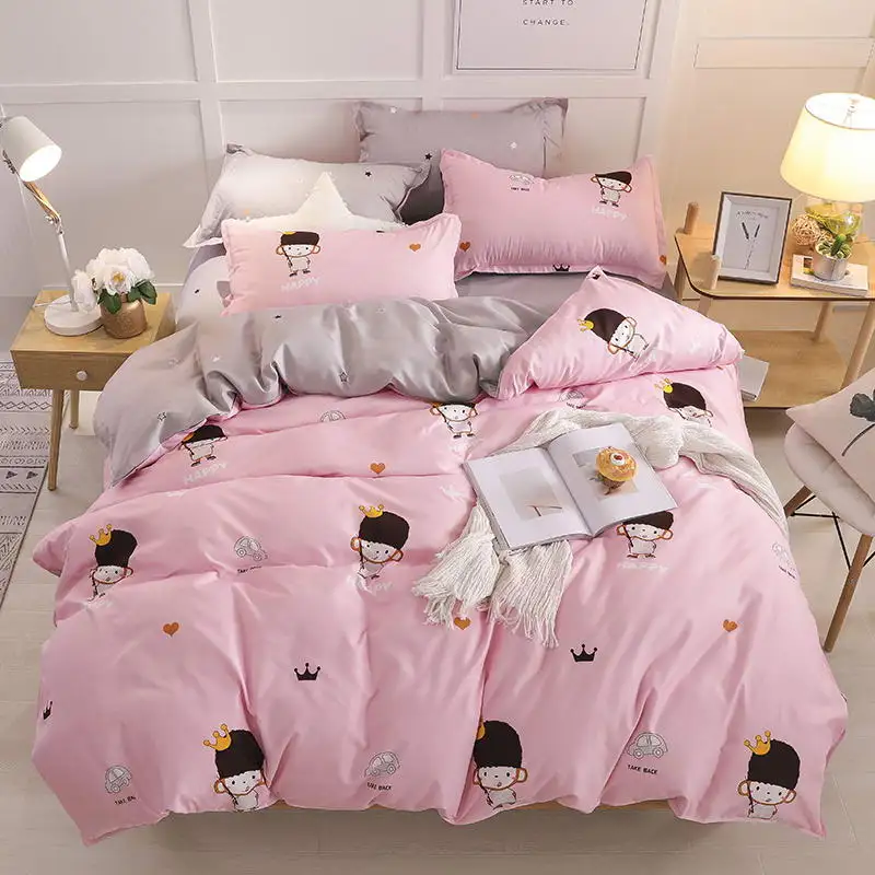 

2019 Style Pink Amy Bedding Sets Duvet Cover Bed Set Pillowcase Flat Sheet King Queen Double Full 4pcs Twin 3pcs Bed Sheet