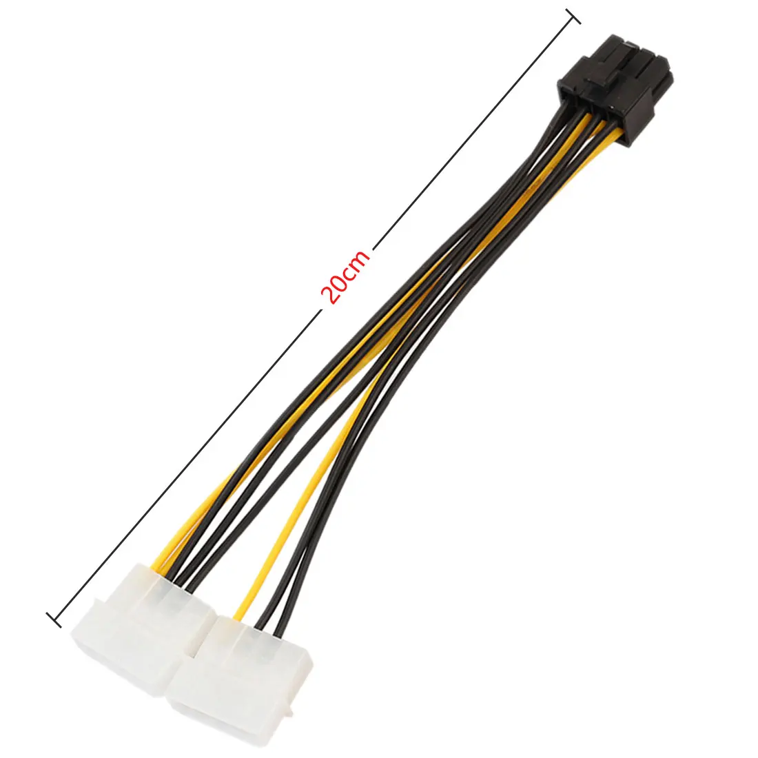 20 см 6 дюймов 2 x Molex 4 pin к 8 контактный PCI Express Видеокарта Pci e ATX PSU кабель