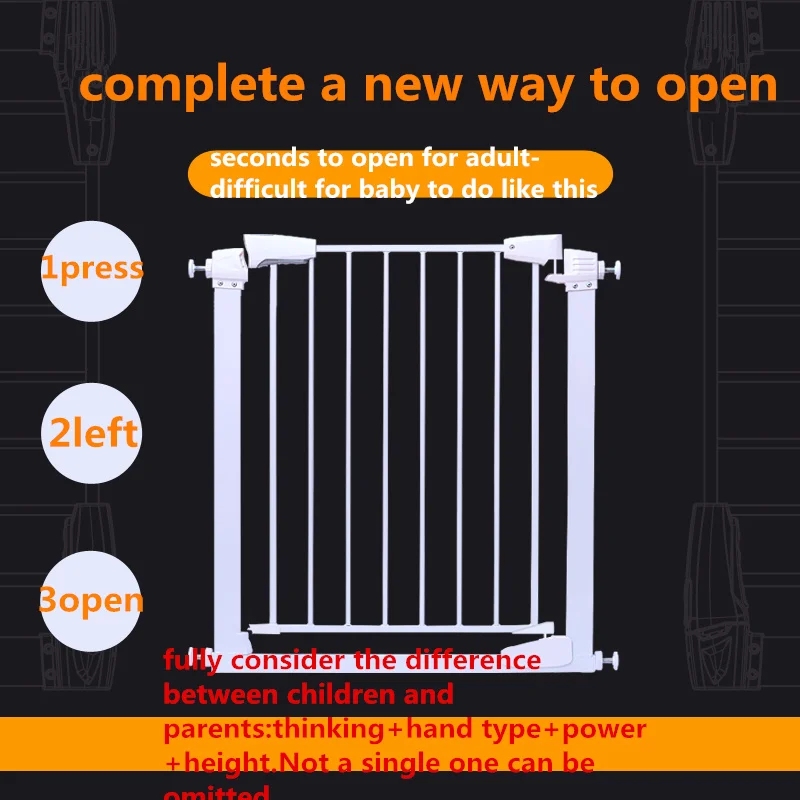 No need drill wall iron gate stair gate pet isolation baby safe gate in Gates & Doorways from