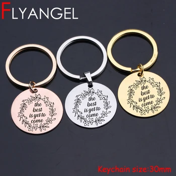 

FLYANGEL New Creative Adventure Awaits Engraved Keychain The Best Is Yet To Come Women Man Car key Tga Jewelry Friend Gifts