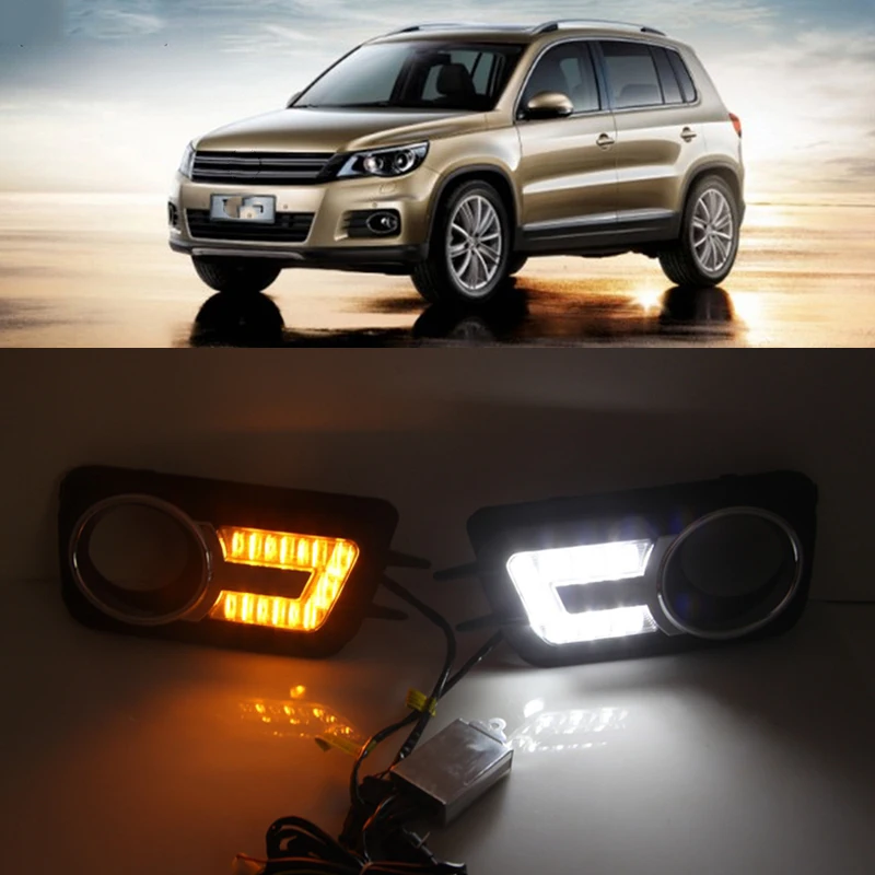 Автомобильная проблесковая 1 пара для Volkswagen VW Tiguan 2010 2011 2012 светодиодный DRL