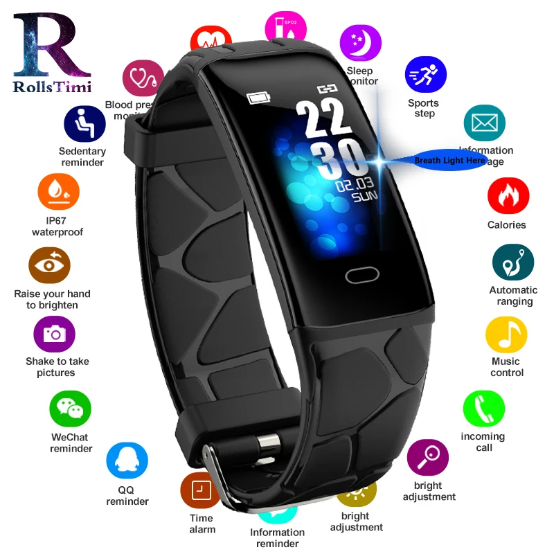 

Men Smart Bracelets Color Display Smartwatch Heart Rate Blood Pressure Monitor Women Fitness Tracker Smart Wristband IOS Android