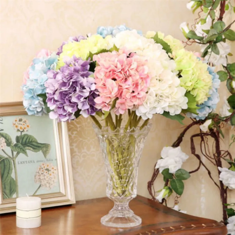 

Hydrangea Flower Artificial Fake Silk Flower Leaf Artificial Flowers Silk Bouquets Home Party Wedding Decoration Party Decor