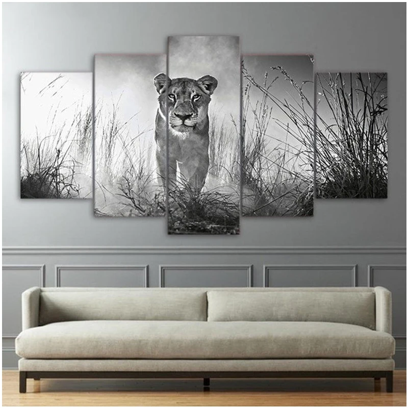 

New Arrival 5D Diy Diamond Painting Full Square Round Cross Stitch Diamond Embroidery Lion Animal Diamond Mosaic 5pcs kitZP-2134