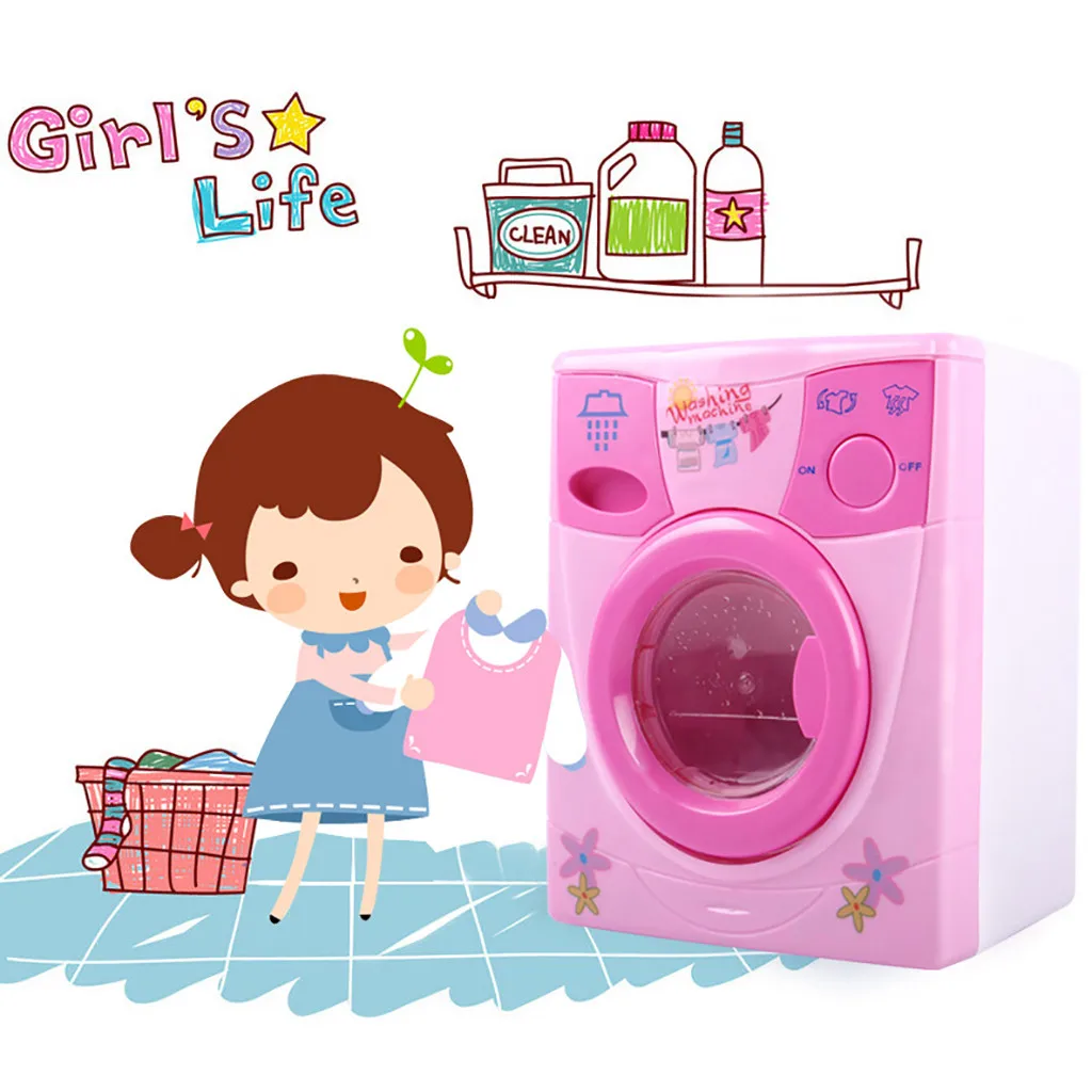 

Mini Electric Washing Machine Dollhouse Very Useful Simulation can hold water to turn children's puzzle play house toys