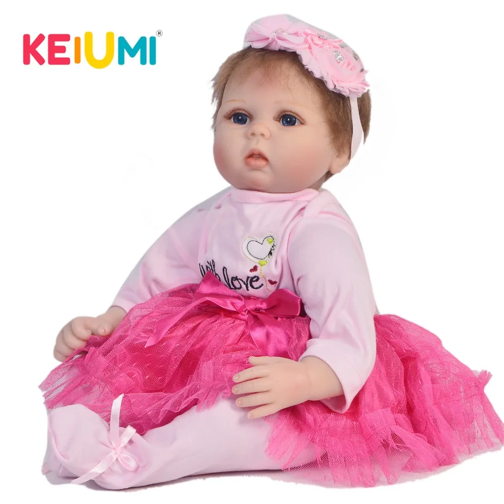 KEIUMI настоящая 22 дюймовая кукла для новорожденных Реалистичная тела милая