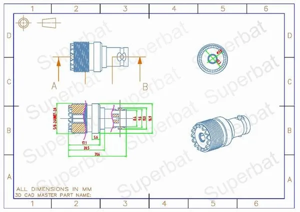 Superbat 5 шт. BNC-UHF RF адаптер BNC Женский Джек UHF Джек прямой коаксиальный разъем