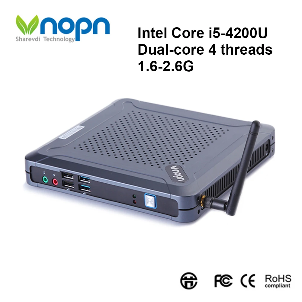 Мини ПК Intel Core i5 4200U двухъядерный Процессор Предустановленная Windows 10/Linux WiFi неттоп