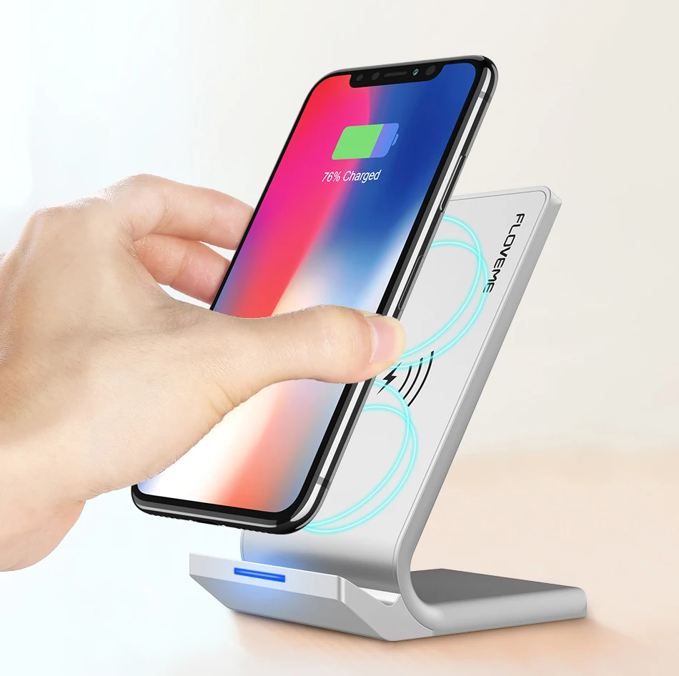 FLOVEME Qi Быстрое беспроводное зарядное устройство для iPhone XS Max XR X 10 Вт USB беспроводное зарядное устройство для iPhone X 8 Plus для samsung Note 9