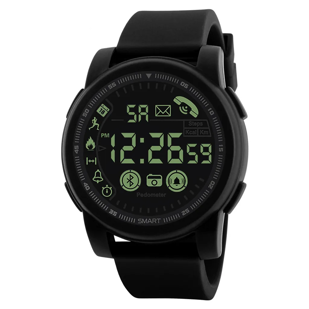 Фитнес-трекер водонепроницаемые Bluetooth Смарт-часы спортивные Шагомер для Android iOS электронные часы цифровые часы модные gif для мужчин