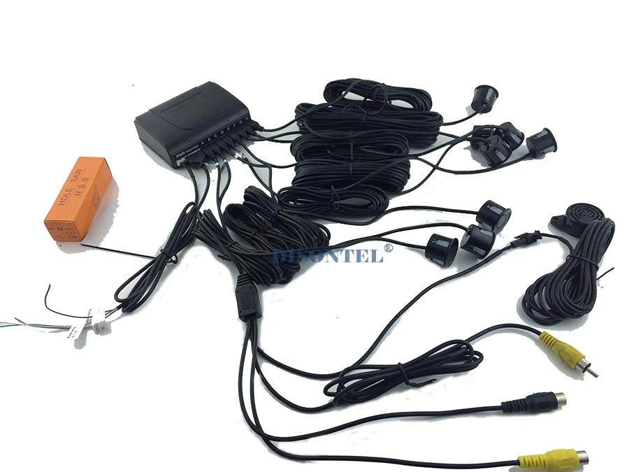 Auto Parking Sensor LCD Display monitor Parktronic sensor car detector 6 Colors Backup 8 sensors 12V backup reverse