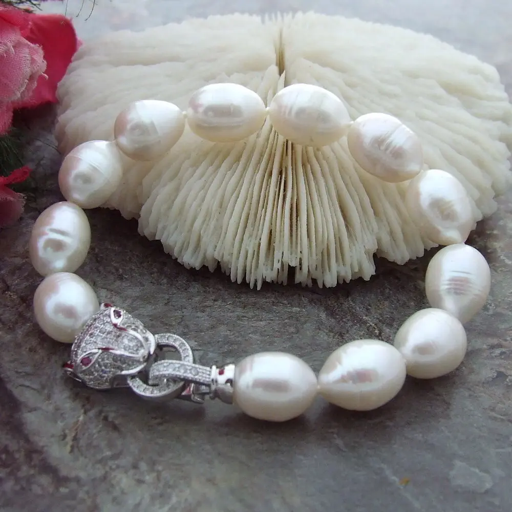

FREE SHIPPING HOT sell new Style >>>>HOT HUGE AAA 10-13MM South Sea White Pearl Bracelet 7.5-8 Inch