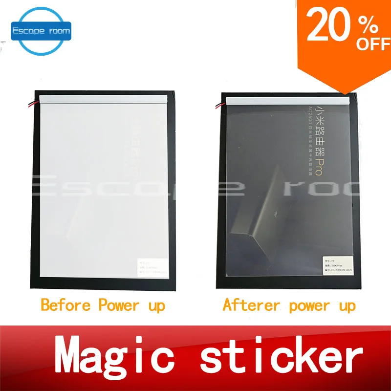 

Real life room escape prop Magic sticker Adventure props power up amazing sticker to see hidden clues Chamber game props