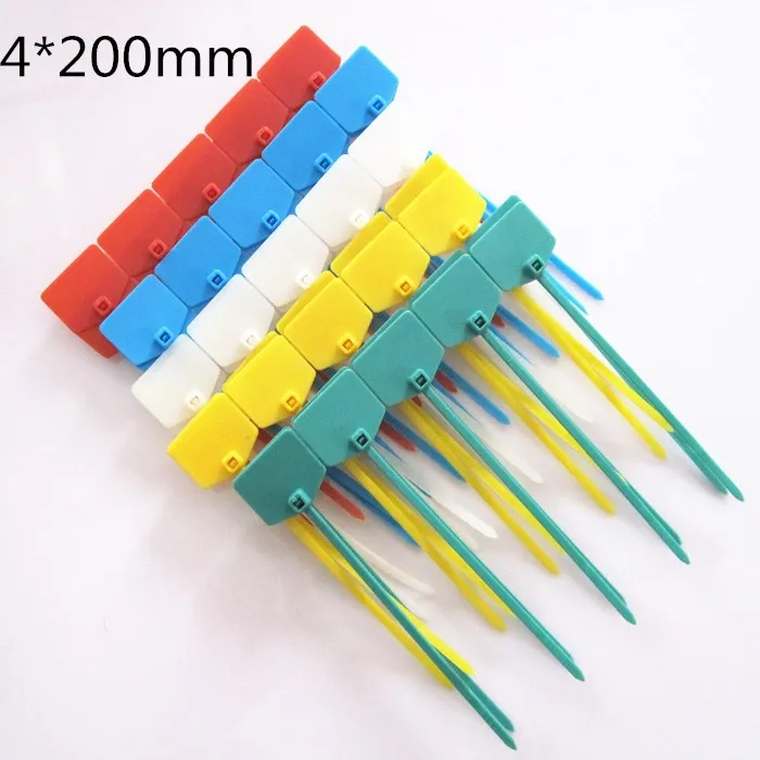 

50PCS High quality Free 4*200mm Network cable identification Mark Signs ties Nylon straps label tag tie