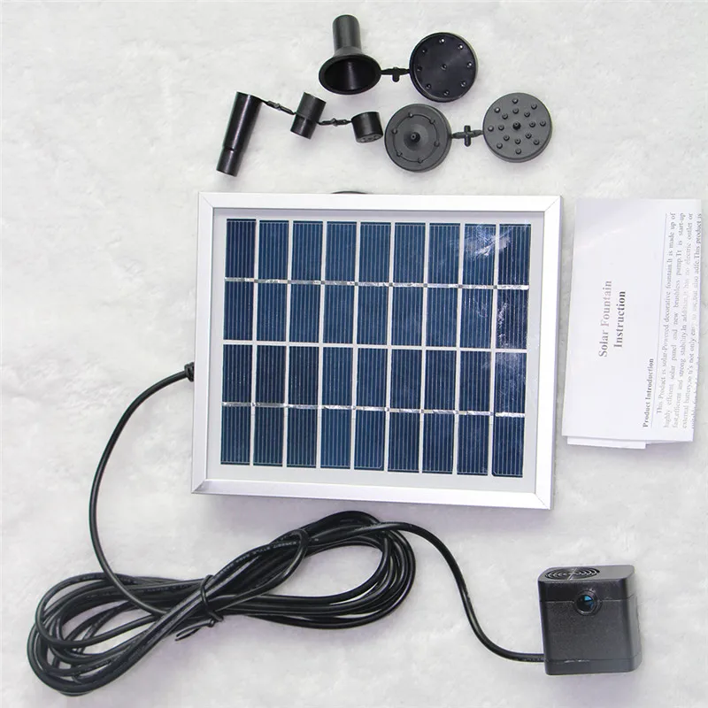 

9V/2W Superior Solar Energy Garden Water Fountain Pump for Pond Fish Tank Solar Fountain Accessories Landscape Fountain Pump