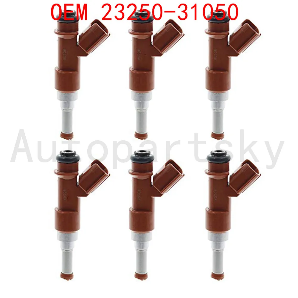 

[6pcs] 23250-31050 23209-31050 23250-0P040 NEW Fuel injectors Fit for Toyota Lexus 3.5L V6 6 Cyl. 2GR Camry RAV4 Denso Lexus