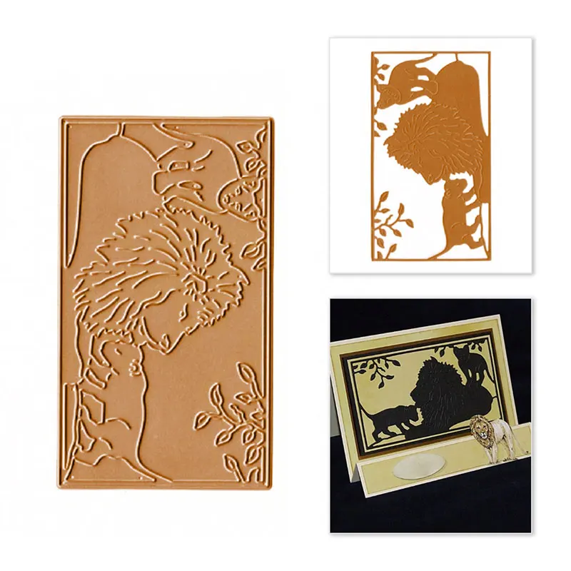 

Naifumodo Lion And Cat Animals Metal Cutting Dies Scrapbooking and Card Making 2019 New DIY Embossing New Stencil Craft Dies cut
