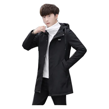 

Fashion Winter Men 's Cashmere Warm Jacket Hoodie Trench Coat men plus velvet thickening plus Winter Warm Hood JK77