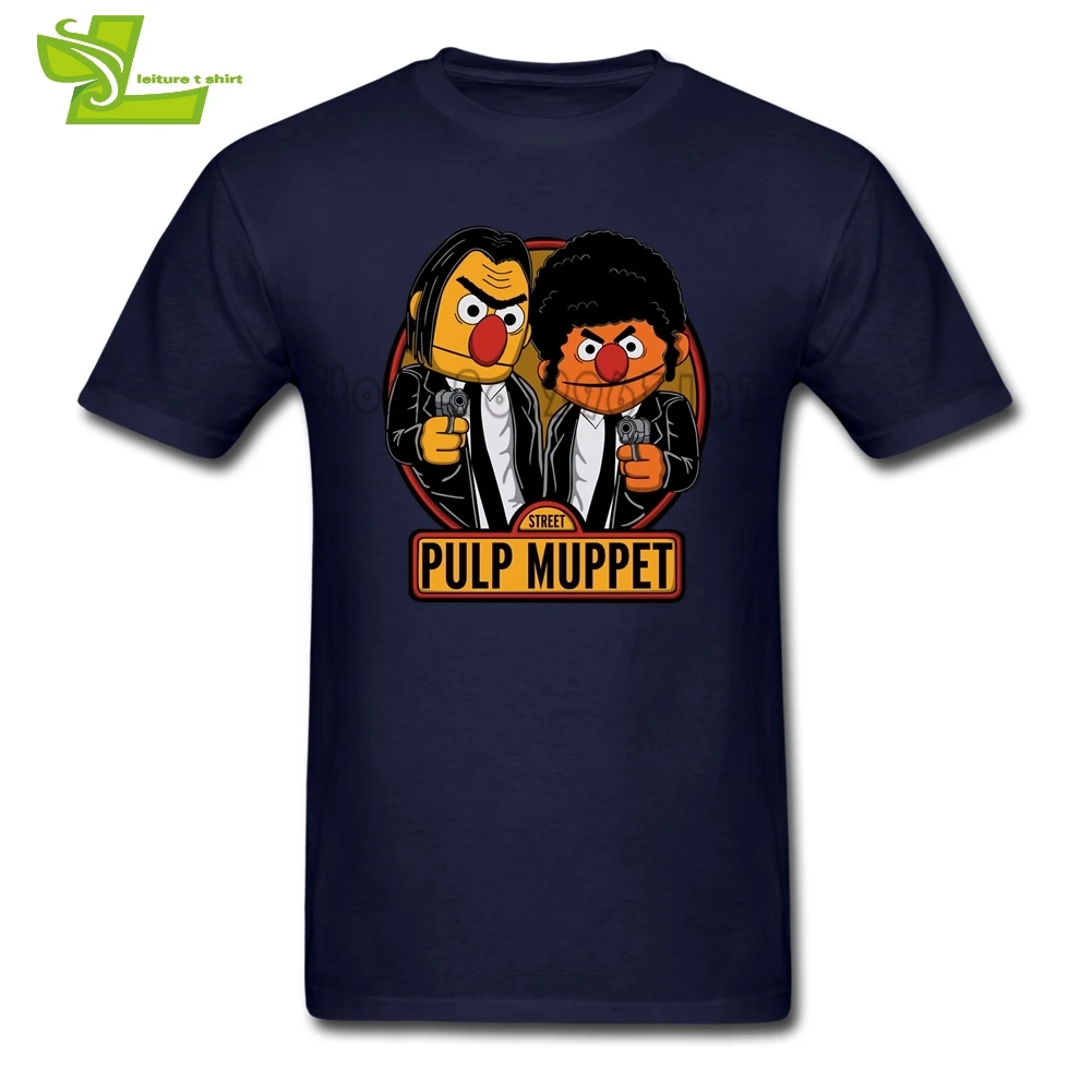 Pulp Fiction Muppet Street T Shirt Men's Short Sleeve O Neck Cheap Tee Male Oversize Tshirts Printed Loose Guys Shirts | Мужская