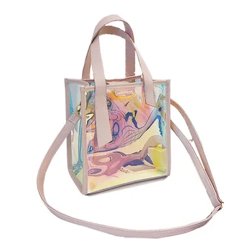 

New Summer Female Composite Outdoor Sport Luxury Messenger Beach Bag Transparent Women Swimming Bath Bag On The Beach