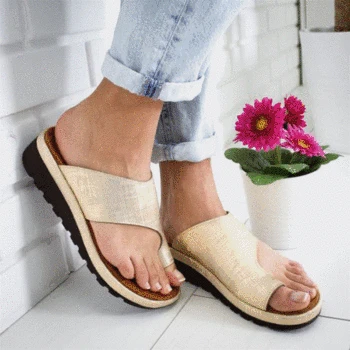 

Sandalias Mujer 2019 Flat Bottom Toe Sleeve Femme Platform SandalsSlippers Zapatos De Mujer Women Wedges Sandals Size 34-43