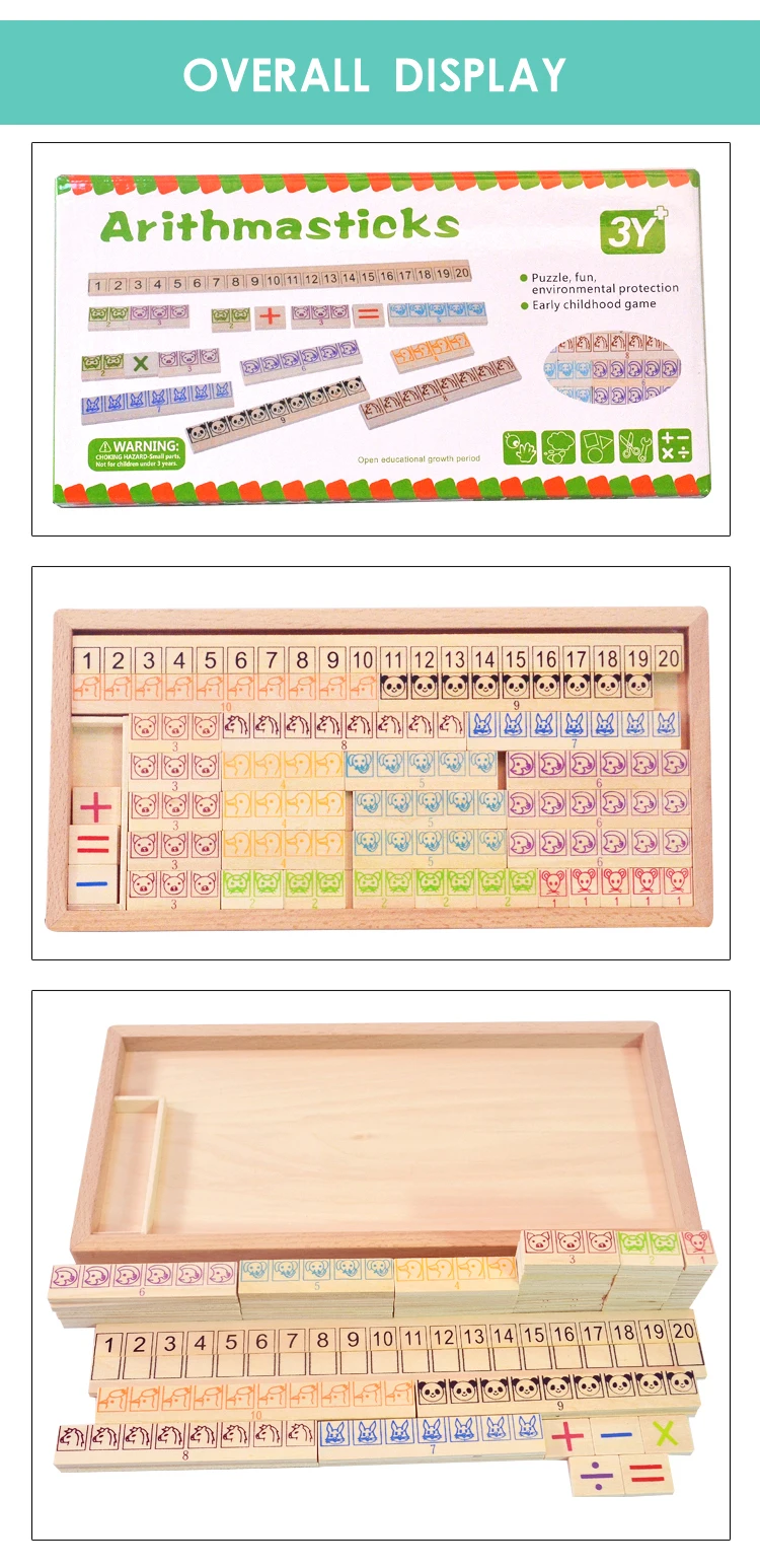 Logwood Детские деревянные игрушки арифмастики Монтессори материалы Обучения добавить вычесть умножение деление Образование Обучение Математика игрушки