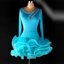 Платья для латинских бальных танцев высокого качества для взрослых женщин и девочек, Одежда для танцев, женские платья для выступлений на сальсе, 7 цветов