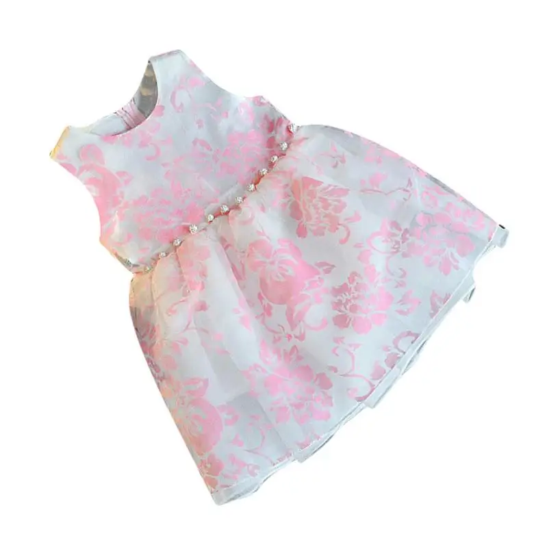 

children clothing bosudhsou Toddler Baby Girl Princess Party Clothes Print Sleeveless Tulle Tutu girl kids Party Formal dresses