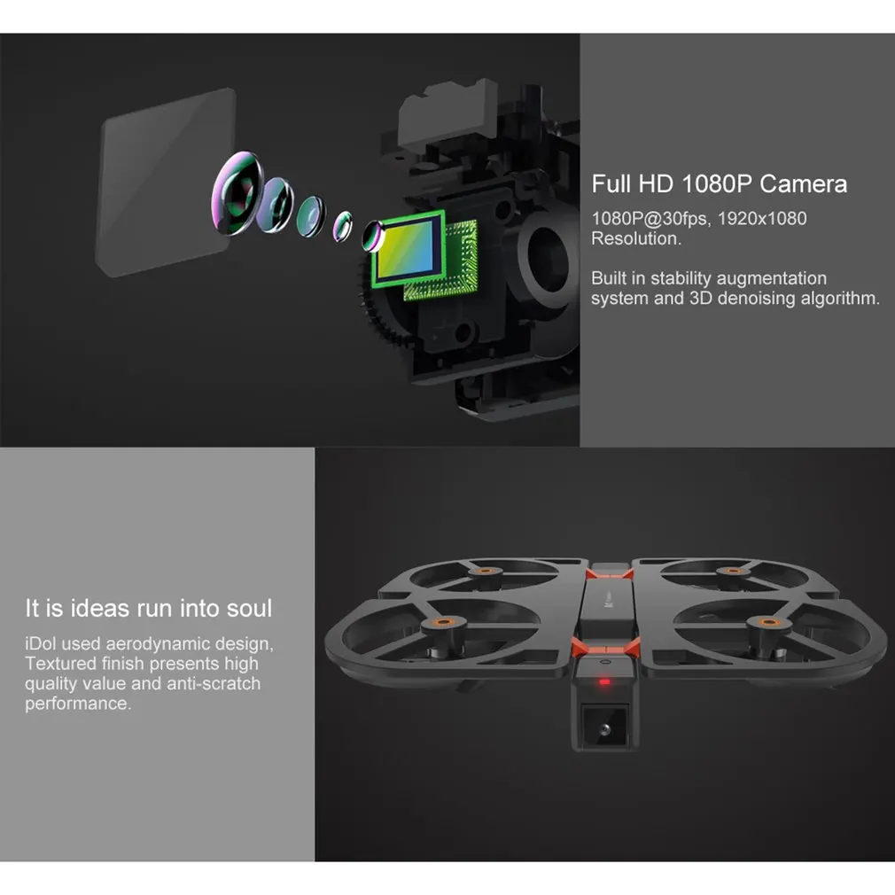 

FUNSNAP iDol 2.4G RC Drone Foldable GPS Quadcopter with 120'Pitch 1080P HD Wifi FPV Camera Optical Flow Positioning Gesture HOT!