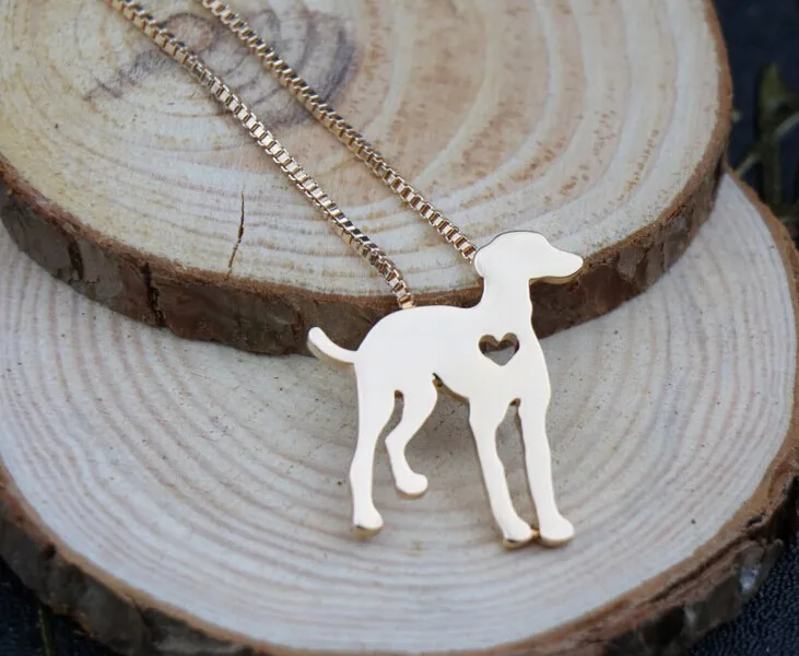 Ожерелье Whippet Greyhound lover с подвеской в виде милых домашних животных, серебряное/золотое покрытие,, быстрая