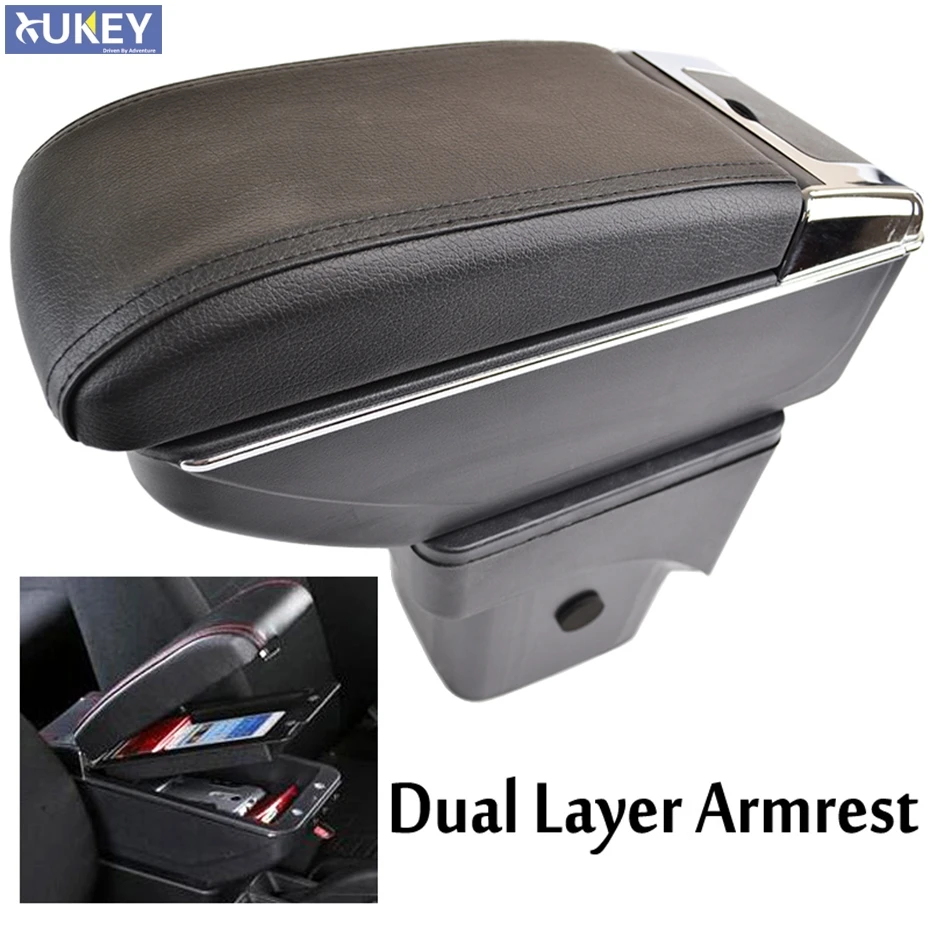 

Black Leather Armrest Arm Rest Center Console For Ford Focus 2 MK2 2005-2011 Centre Storage Box Tray 2006 2007 2008 2009 2010